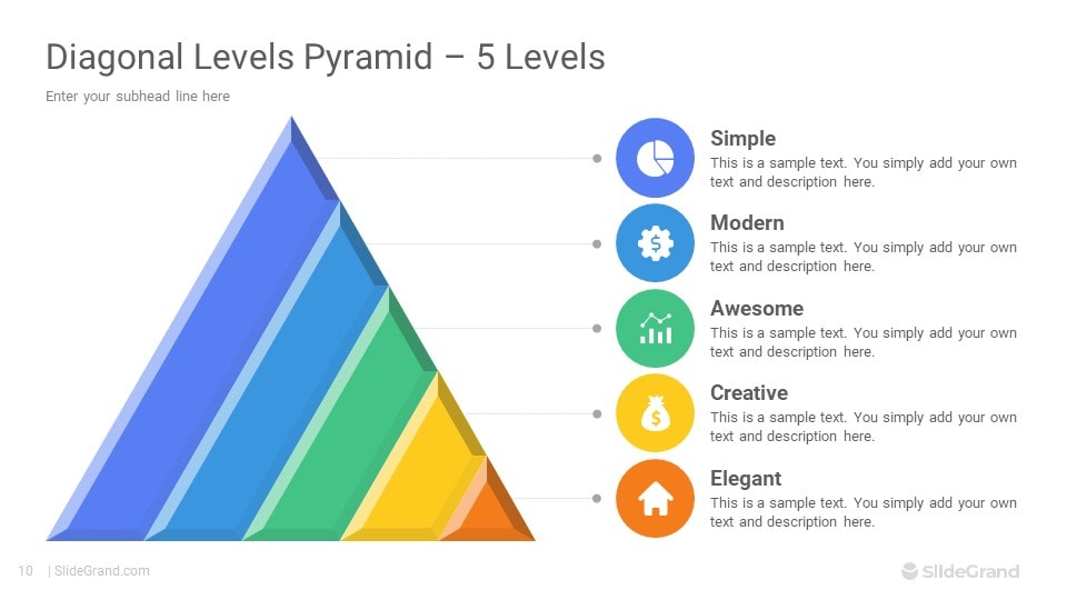 Diagonal Levels Pyramid Infographics PowerPoint Template Designs ...