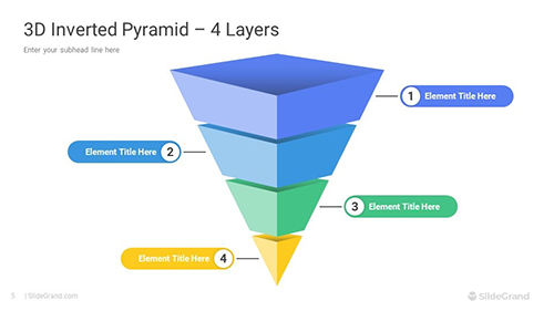 3D Inverted Pyramid Infographics PowerPoint Template Designs