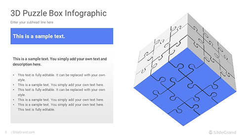 3D Puzzle Box Infographics PowerPoint Template Designs