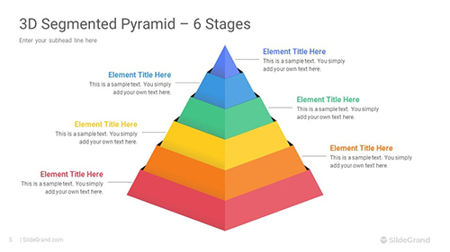 3D Segmented Pyramid Infographics PowerPoint Template Designs