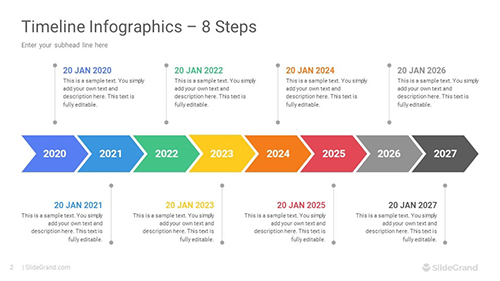 8 Steps Timeline Infographics PowerPoint Template Designs