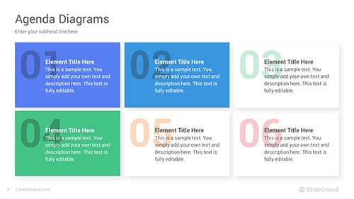 Agenda Diagrams PowerPoint Template Designs