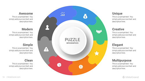 Cycle Puzzle Infographics PowerPoint Template Designs