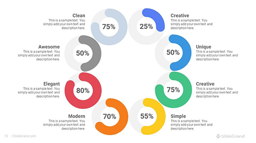 Donut Chart Infographics PowerPoint Template Designs