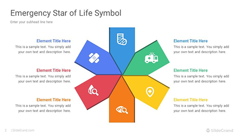 Emergency Star of Life Symbol PowerPoint Template Designs