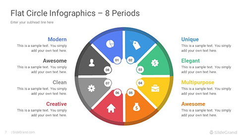 Flat Circle Infographics PowerPoint Template Designs