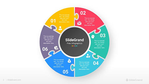Free Cycle Puzzle 6 Periods PowerPoint Template Designs