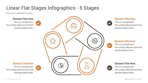 Linear Flat Stages Infographics PowerPoint Template Designs