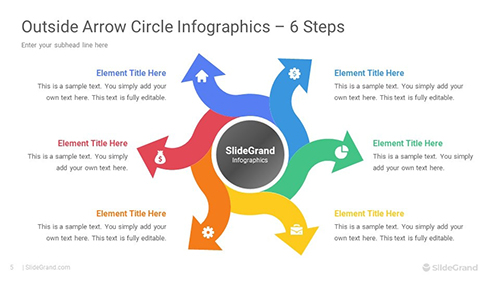 Outside Arrow Circle Infographics PowerPoint Template Designs