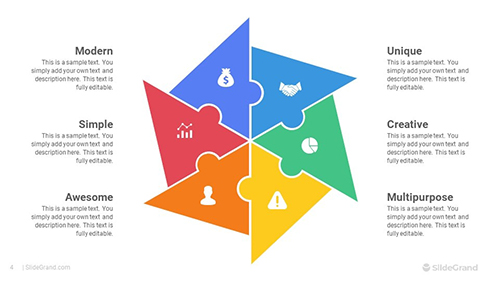 Pinwheel Puzzle Infographics PowerPoint Template Designs