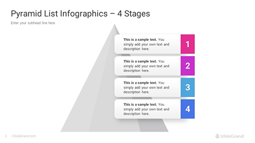 Pyramid List Infographics PowerPoint Template Designs