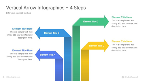Vertical Arrow Infographics PowerPoint Template Designs