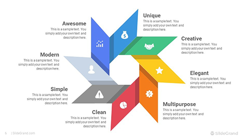 Windmill Circle Infographics PowerPoint Template Designs