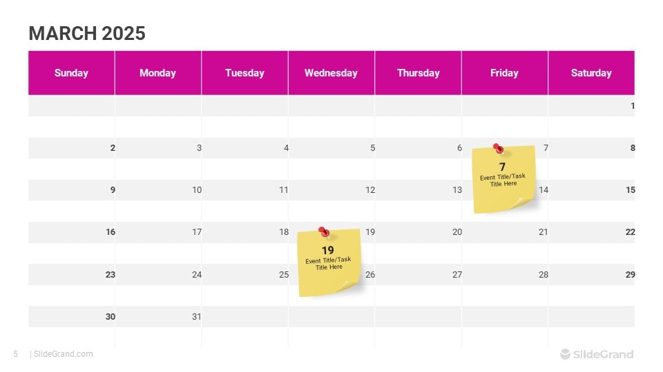 March 2025 Calendar Powerpoint Berri Charlot