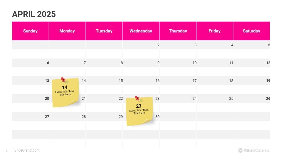 April 2025 Calendar Powerpoint Reyna Charmian