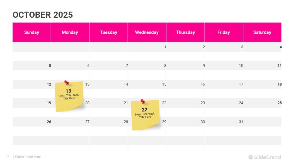 2025 Calendar PowerPoint Template Designs SlideGrand