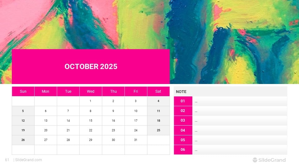 2025 Calendar PowerPoint Template Designs SlideGrand