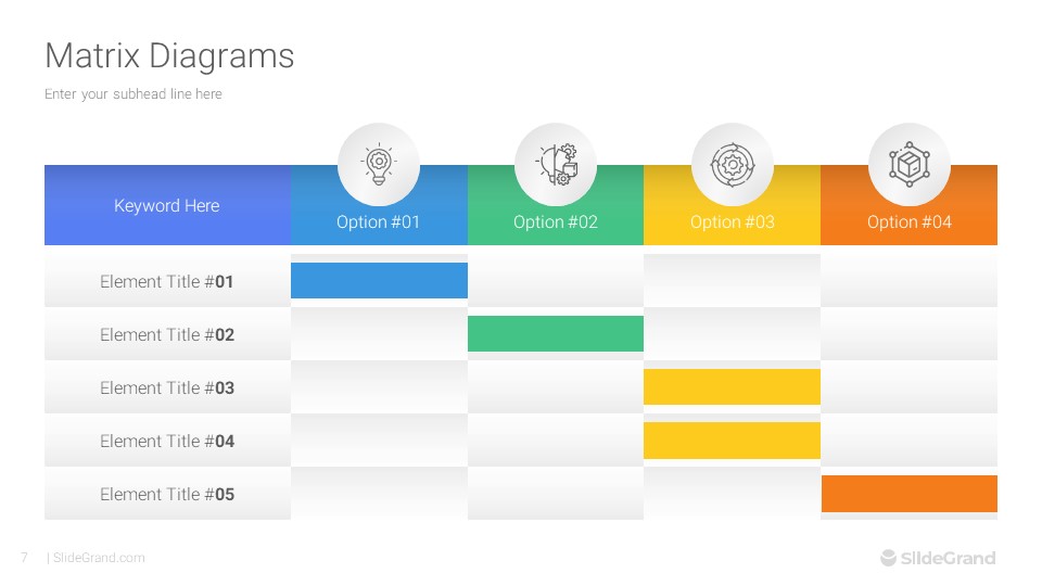 Matrix Diagrams PowerPoint Template Designs - SlideGrand